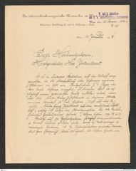k.k. naturhistorisches Hofmuseum, Intendanzakten 1885-1896 (Hauer), Aktenzahl Z.35/1894, Seite 1